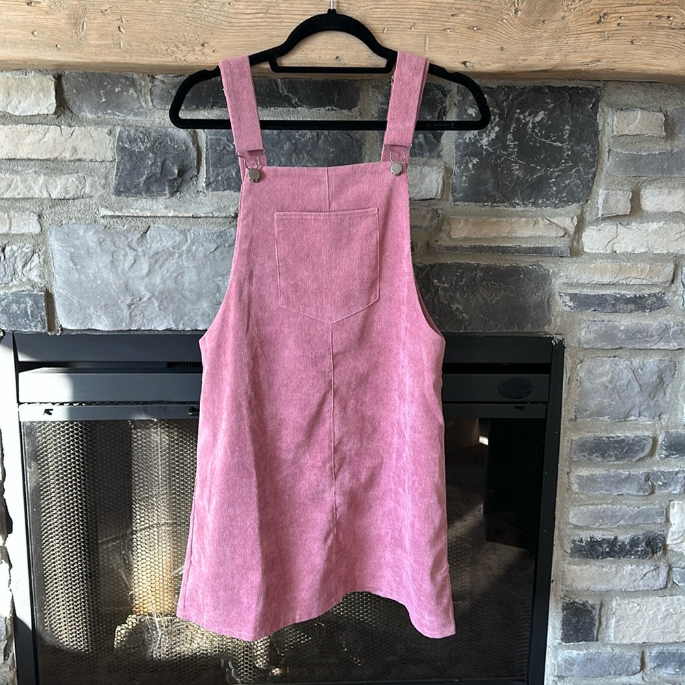 Pink corduroy bib overall dress. Great condition!